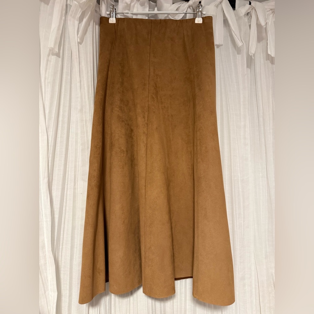 OAK + FORT Tan A-Line Skirt
